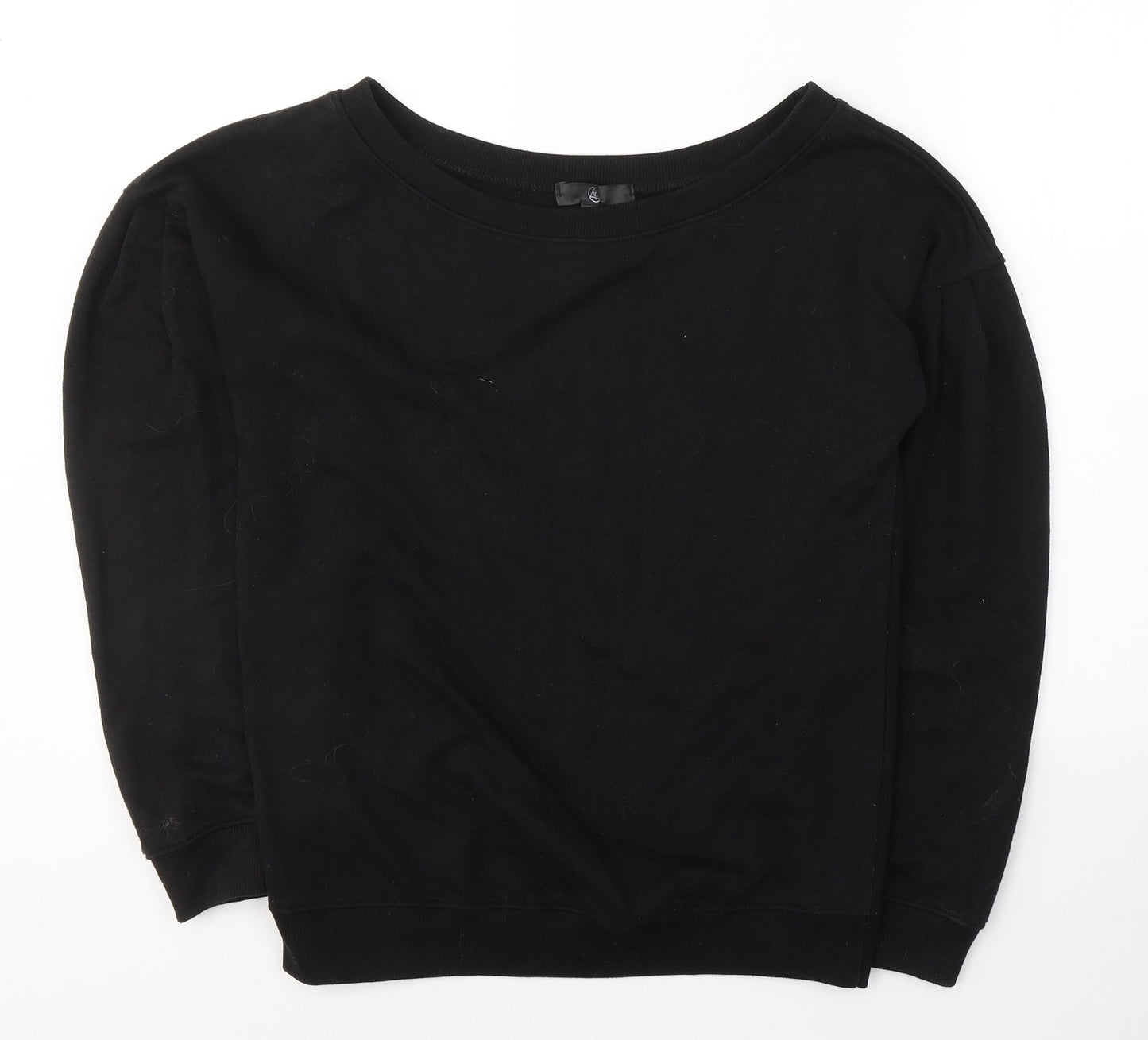 Missguided Womens Black  Cotton Pullover Sweatshirt Size 8  Pullover