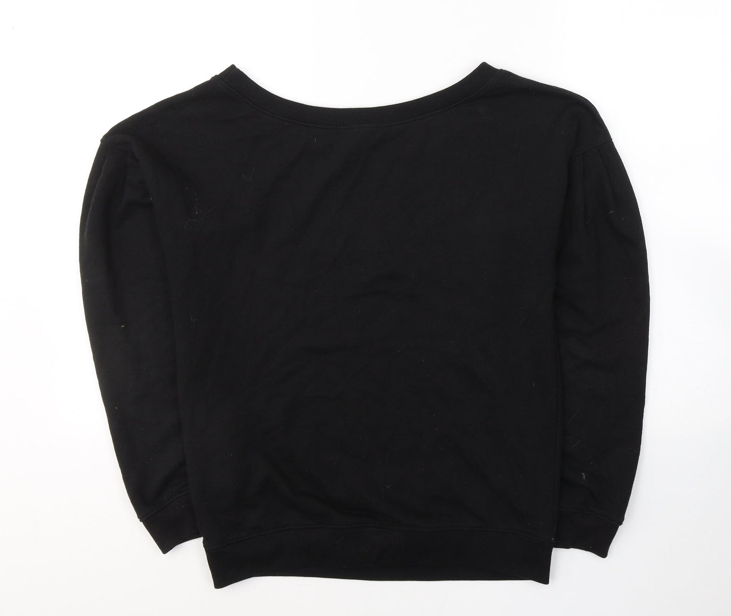Missguided Womens Black  Cotton Pullover Sweatshirt Size 8  Pullover