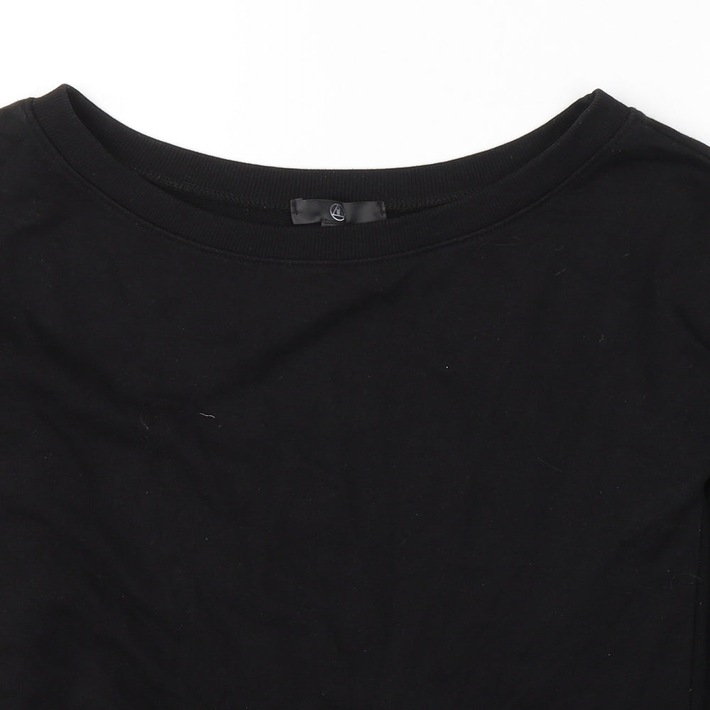 Missguided Womens Black  Cotton Pullover Sweatshirt Size 8  Pullover