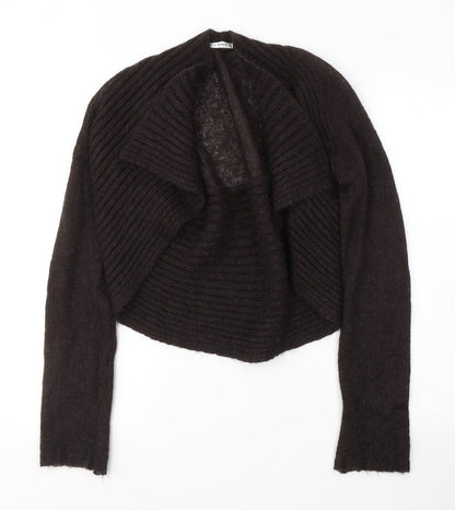 PLANET Womens Brown V-Neck  Polyamide Cardigan Jumper Size S