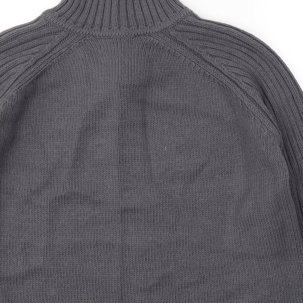 Marks and Spencer Womens Grey High Neck  Acrylic Pullover Jumper Size 14