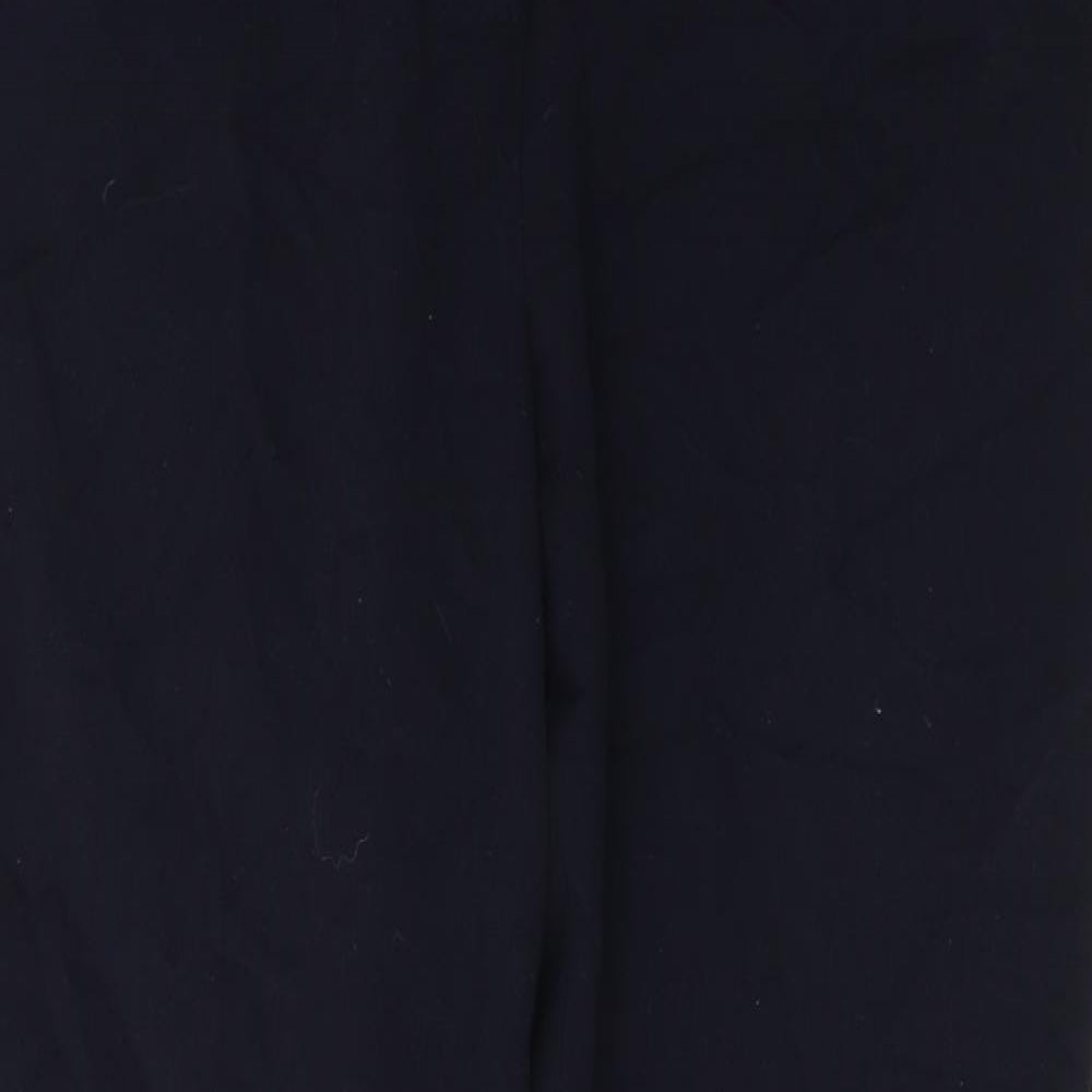Per Una Womens Blue  Polyester Trousers  Size 14 L28 in Regular Button