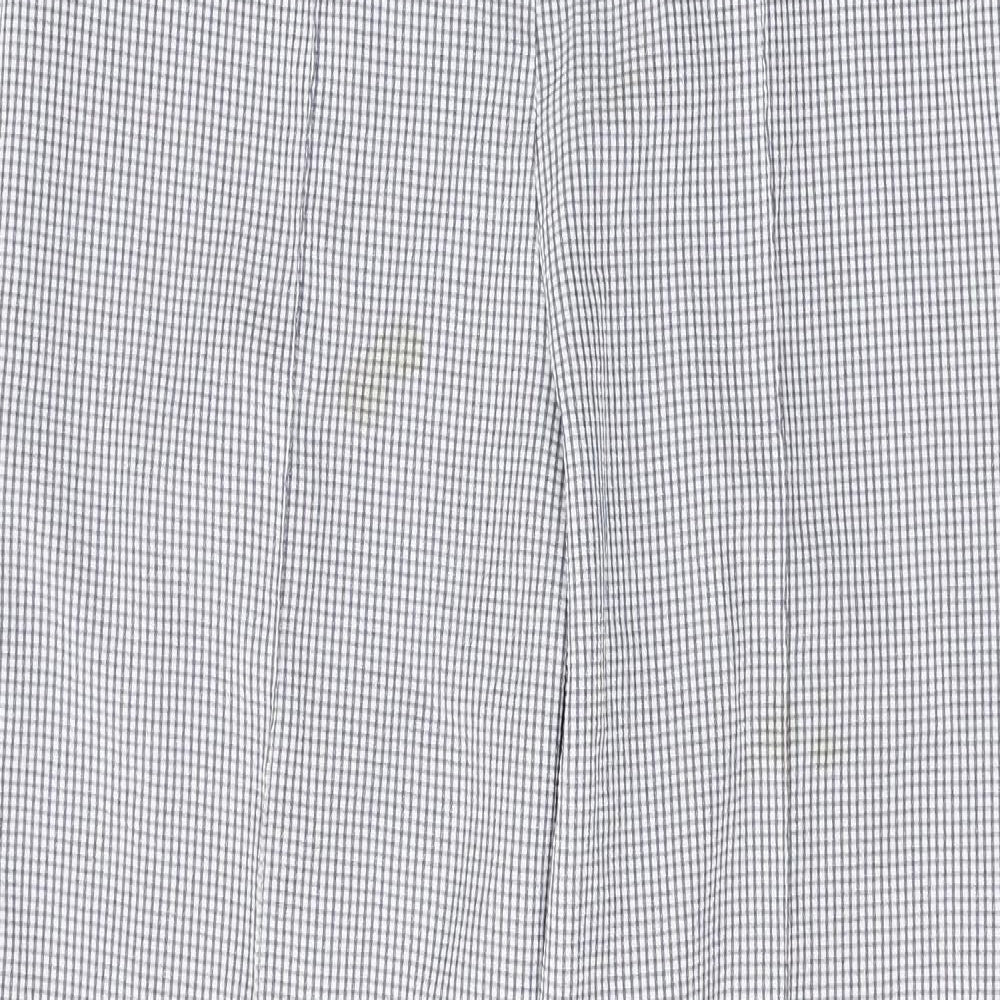 Preworn Womens White Check Polyester Trousers  Size 28 L29 in Regular