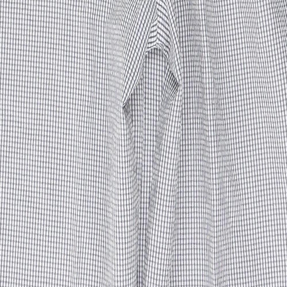 Preworn Womens White Check Polyester Trousers  Size 28 L29 in Regular