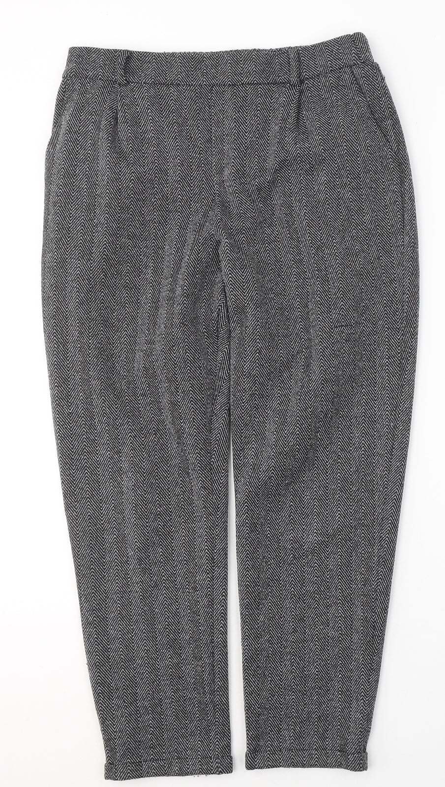 Preworn Womens Black Geometric Polyester Trousers  Size L L26 in Regular