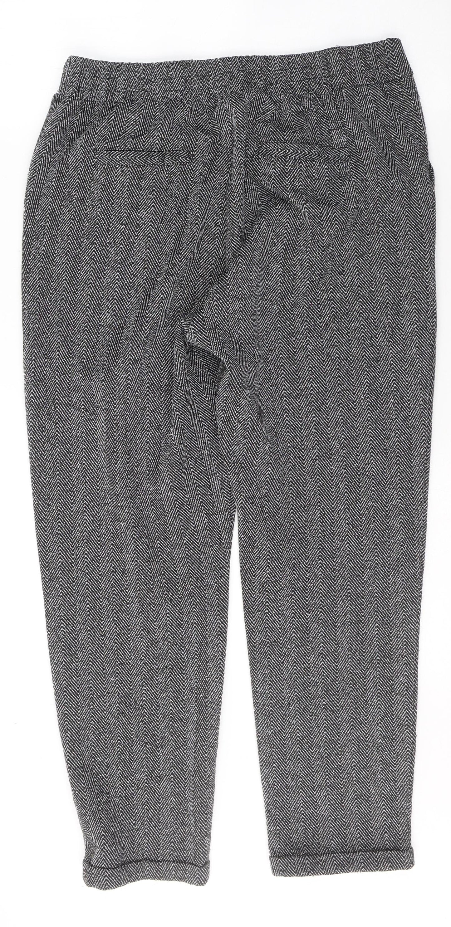 Preworn Womens Black Geometric Polyester Trousers  Size L L26 in Regular