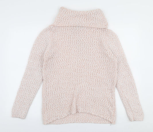 Bonmarche Womens Pink Roll Neck  Polyester Pullover Jumper Size 10