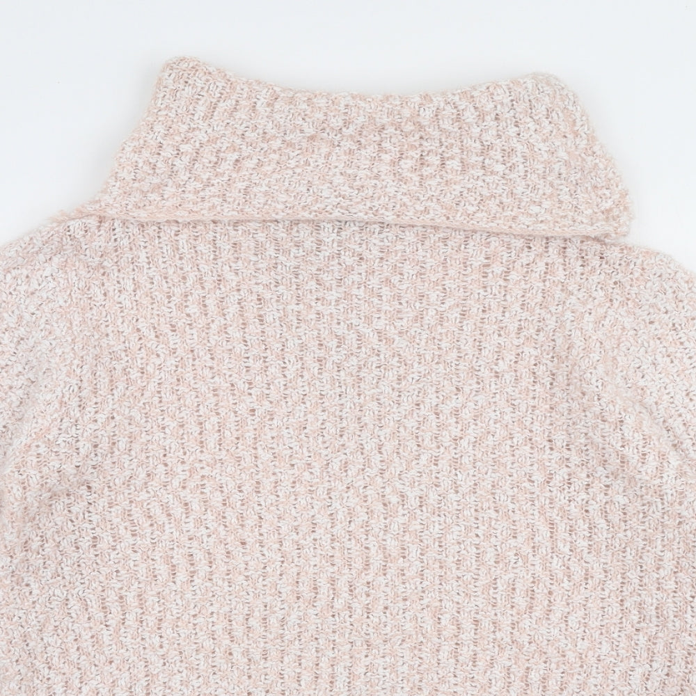 Bonmarche Womens Pink Roll Neck  Polyester Pullover Jumper Size 10