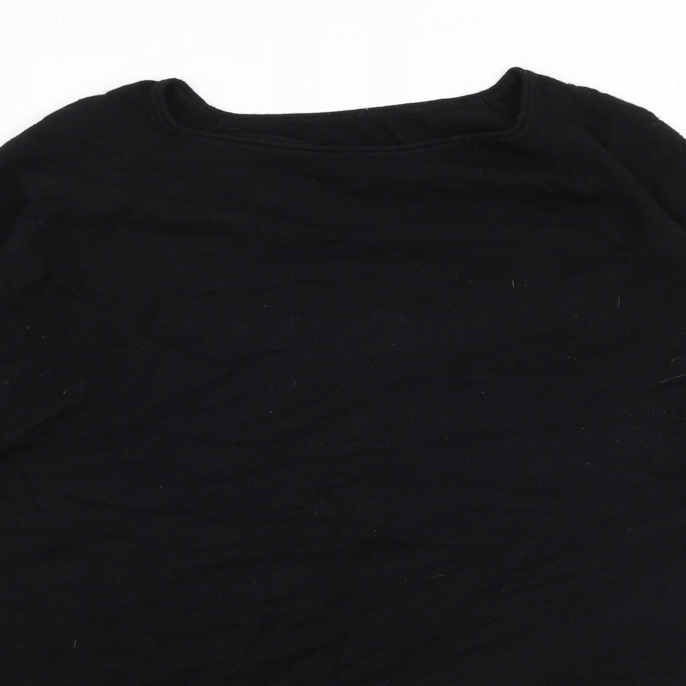 Preworn Womens Black Round Neck  Viscose Pullover Jumper Size M