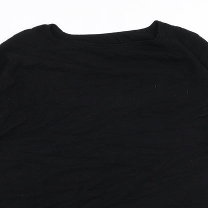 Preworn Womens Black Round Neck  Viscose Pullover Jumper Size M