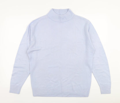 Preloved Damart Womens Blue High Neck  Acrylic Pullover Jumper Size 12 - Front
