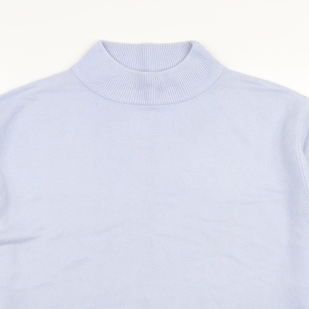 Damart Womens Blue High Neck  Acrylic Pullover Jumper Size 12