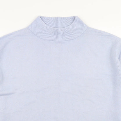 Preloved Damart Womens Blue High Neck  Acrylic Pullover Jumper Size 12 - Detail