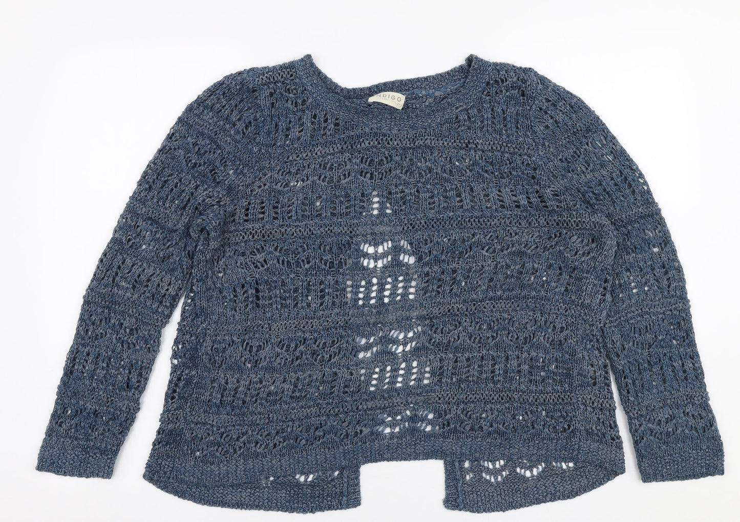 Marks and Spencer Womens Blue Round Neck  Acrylic Pullover Jumper Size 12
