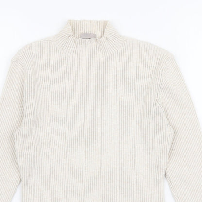 Preloved H&M Womens Beige High Neck  Polyester Pullover Jumper Size S - Detail