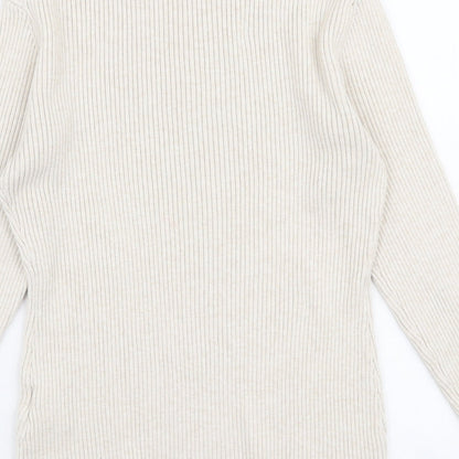 Preloved H&M Womens Beige High Neck  Polyester Pullover Jumper Size S - Label