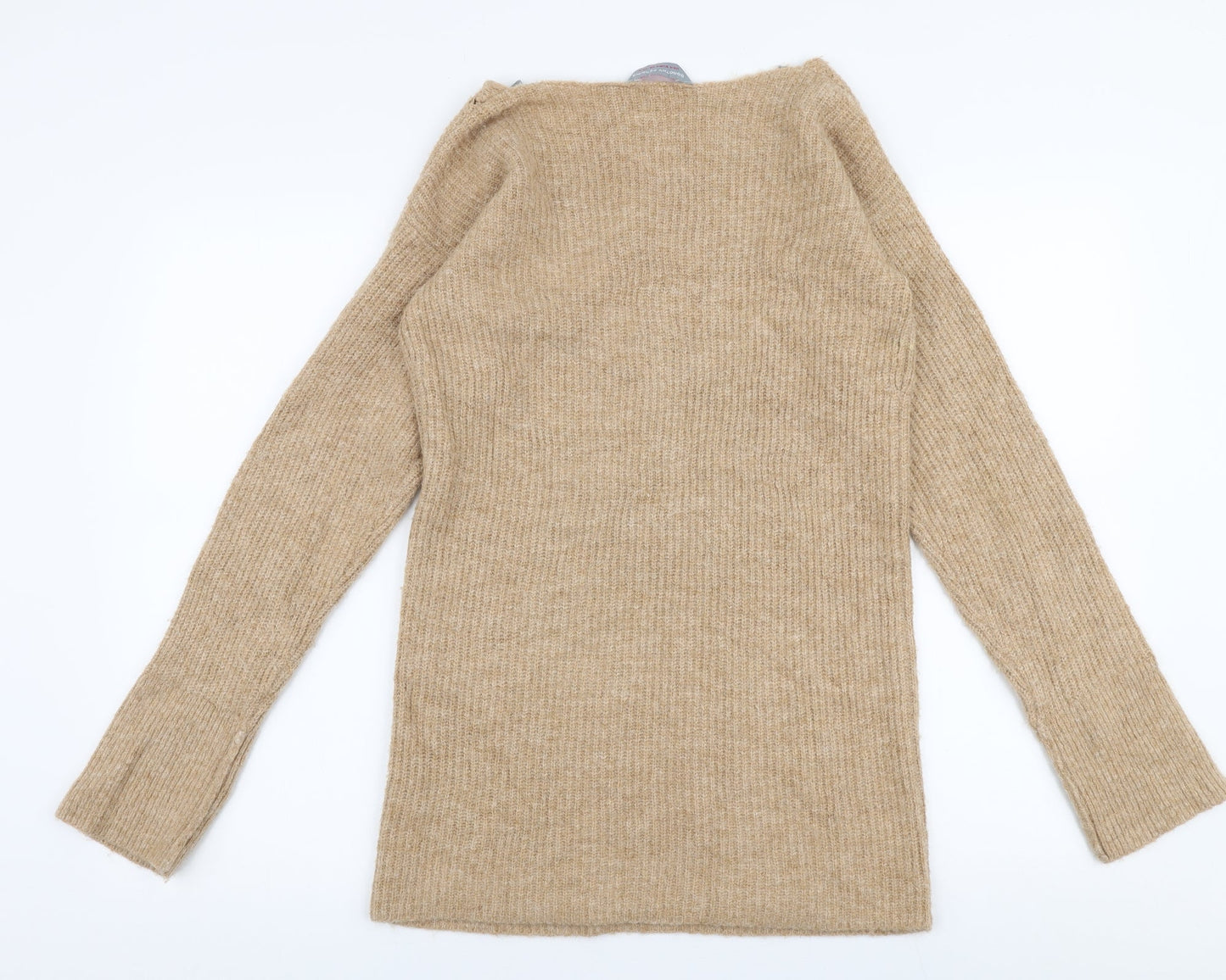 Dorothy Perkins Womens Brown V-Neck  Acrylic Pullover Jumper Size 8