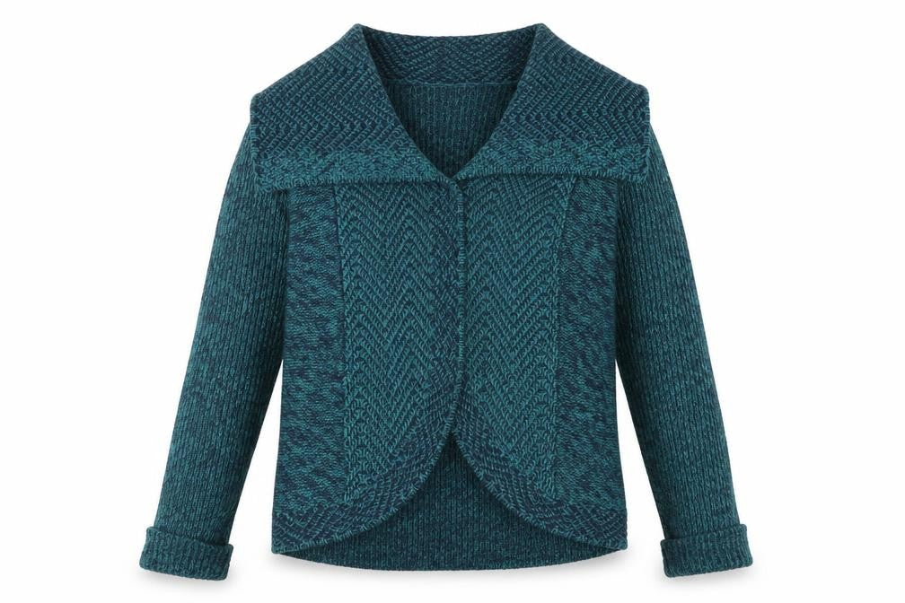 B&W Womens Blue Collared  Acrylic Cardigan Jumper Size M