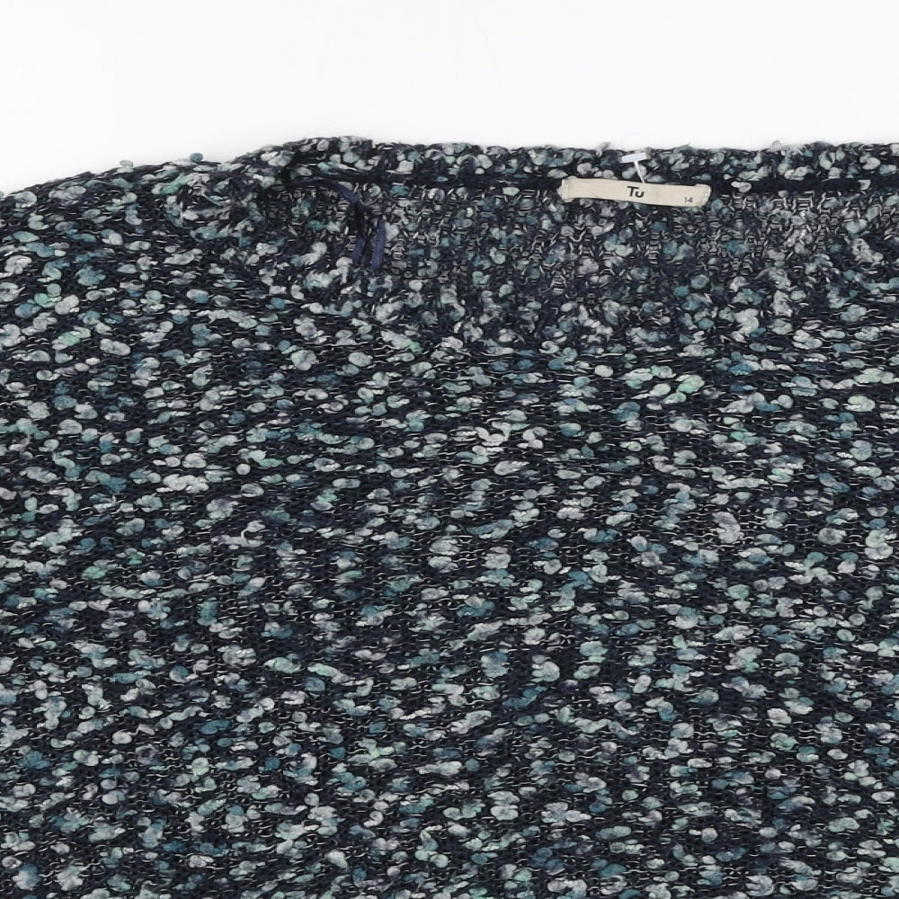 TU Womens Multicoloured Round Neck  Nylon Pullover Jumper Size 14