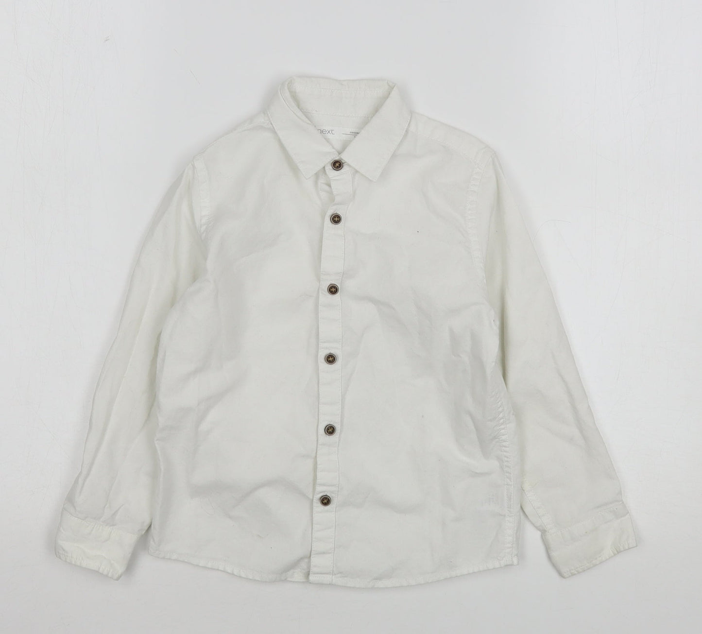 NEXT Boys White  Cotton Basic Button-Up Size 4-5 Years Collared