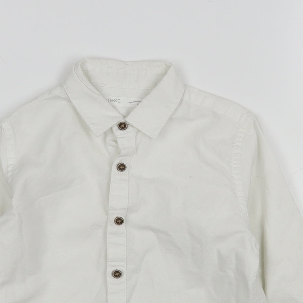 NEXT Boys White  Cotton Basic Button-Up Size 4-5 Years Collared
