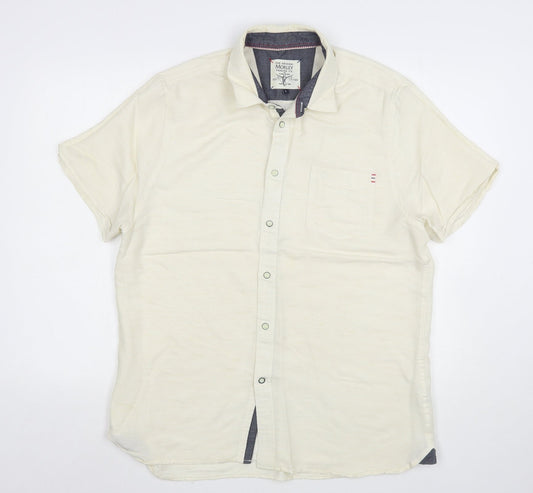 Morley Womens Beige  Polyester Basic Button-Up Size L Collared