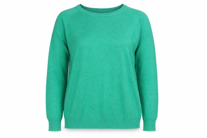 Dunnes Womens Green Round Neck  Viscose Pullover Jumper Size M