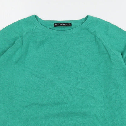 Dunnes Womens Green Round Neck  Viscose Pullover Jumper Size M