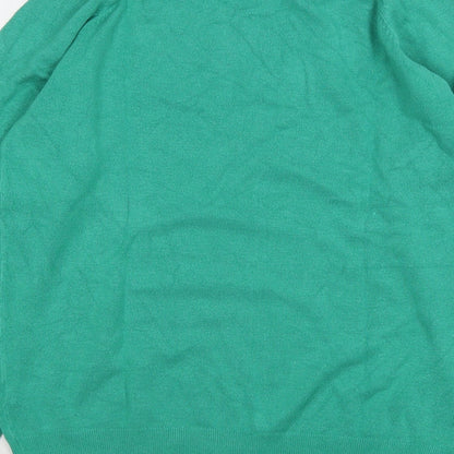 Dunnes Womens Green Round Neck  Viscose Pullover Jumper Size M