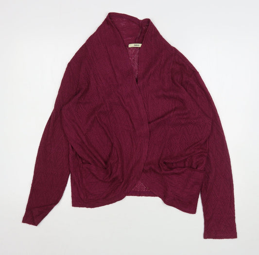 Oasis Womens Purple V-Neck  Acrylic Cardigan Jumper Size M