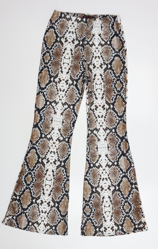 Edge Street Womens Multicoloured Animal Print Polyester Trousers  Size 10 L32 in Regular