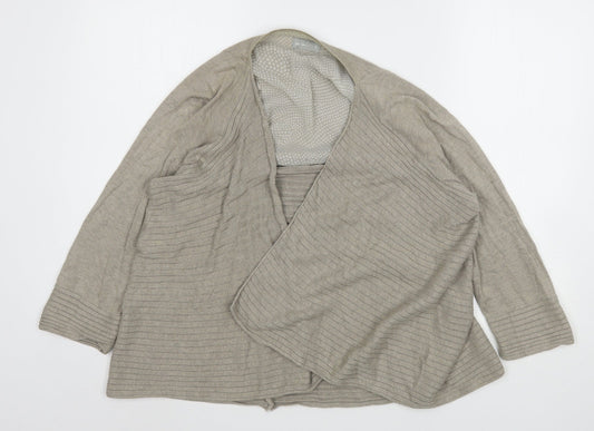 Per Una Womens Beige V-Neck  Viscose Cardigan Jumper Size 16