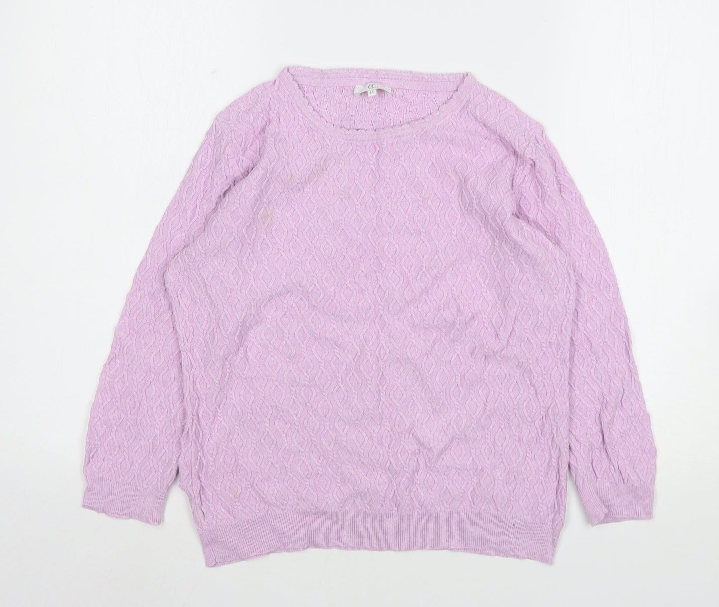 CC Womens Pink Round Neck  Cotton Pullover Jumper Size M