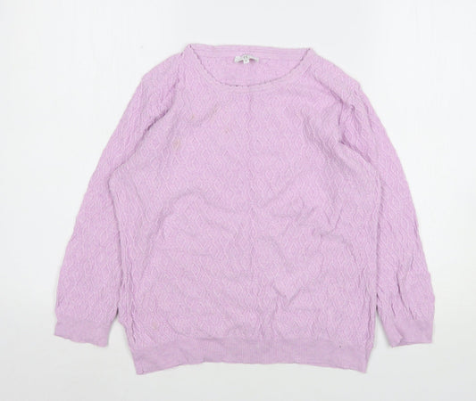 CC Womens Pink Round Neck  Cotton Pullover Jumper Size M