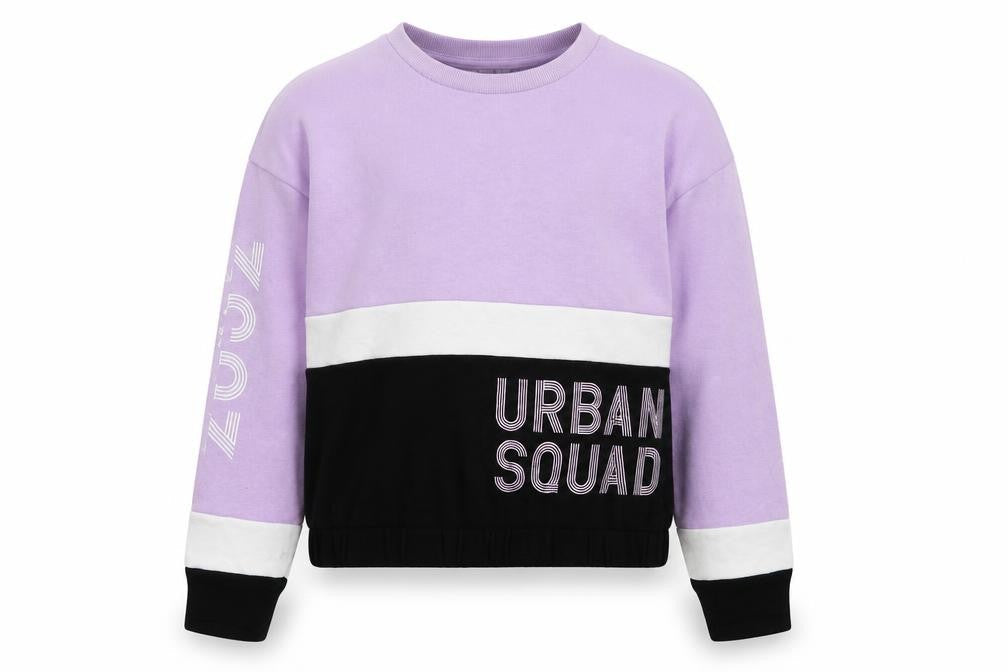 Pep&Co Girls Multicoloured Colourblock Cotton Pullover Sweatshirt Size 11-12 Years