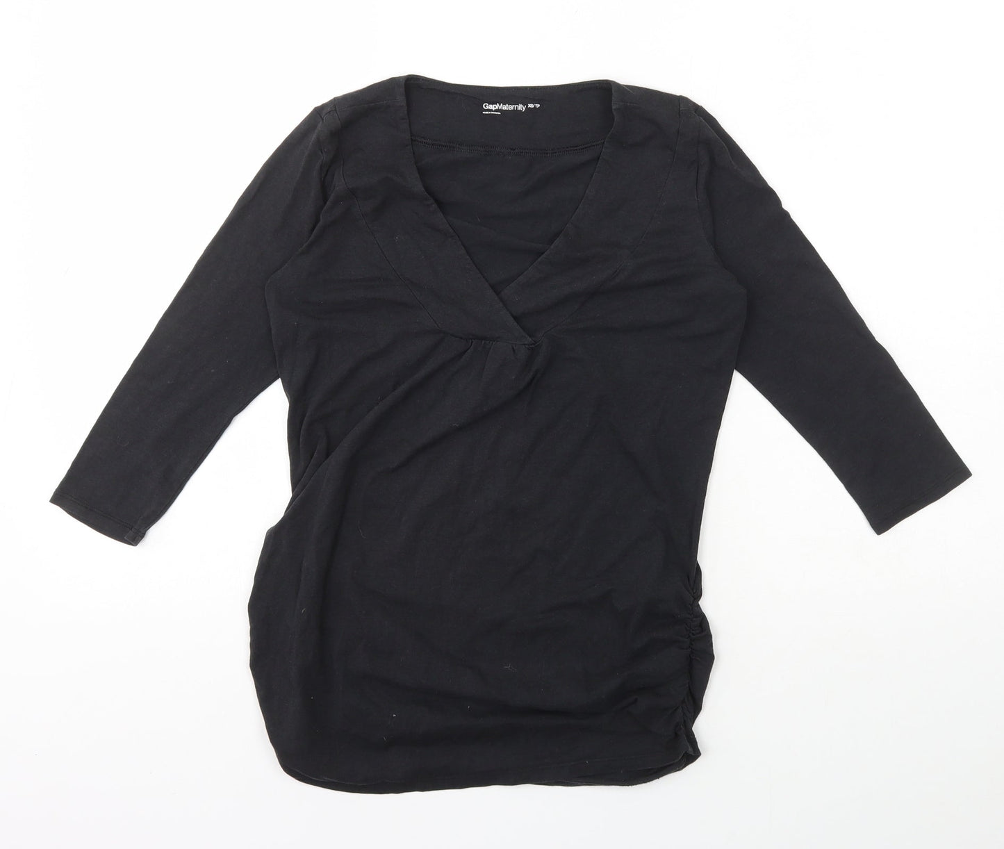 Gap Maternity Womens Grey  Cotton Basic T-Shirt Size XS V-Neck