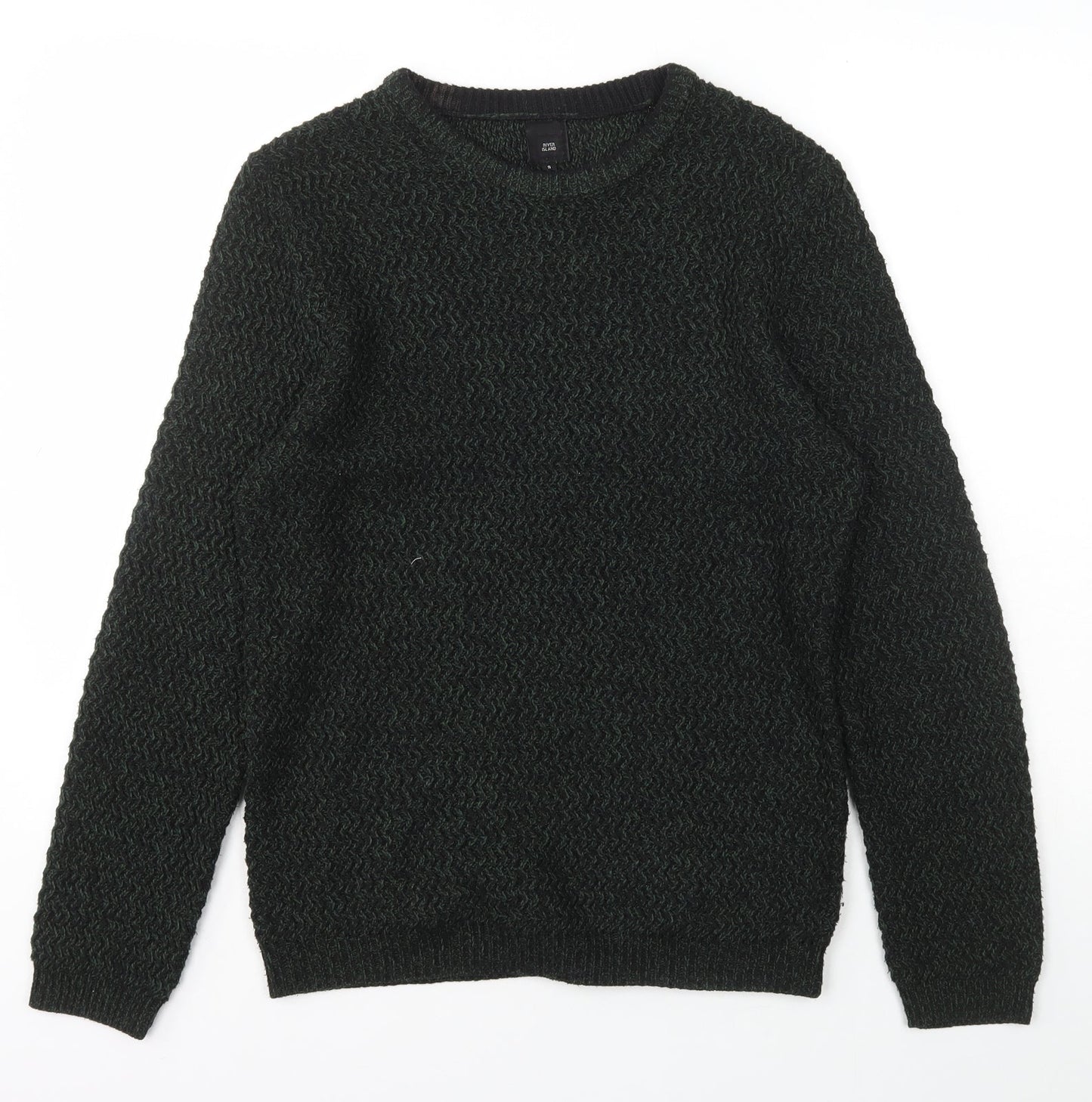 River Island Womens Green Scoop Neck  Acrylic Pullover Jumper Size S