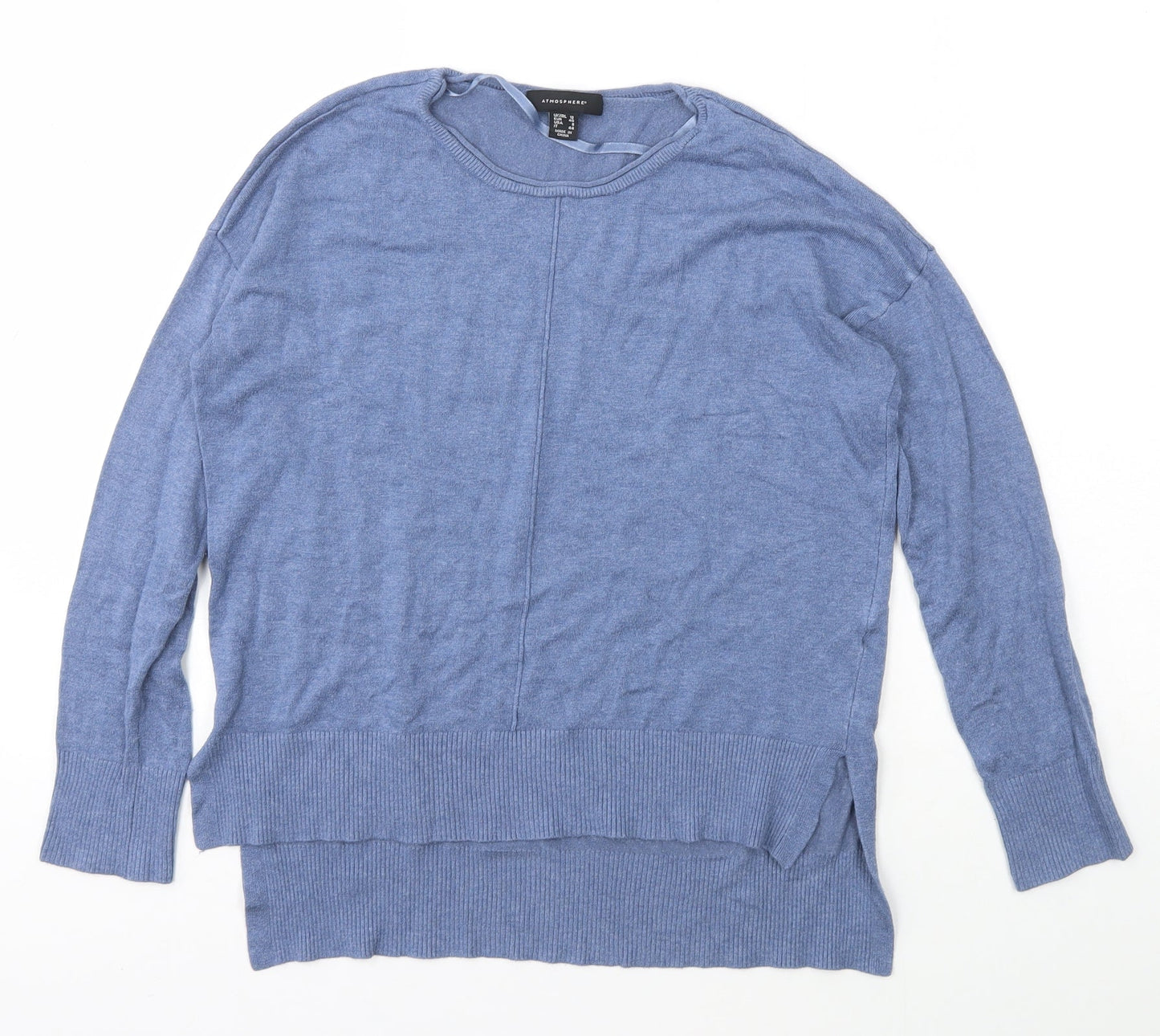 Atmosphere Womens Blue Scoop Neck  Viscose Pullover Jumper Size 12