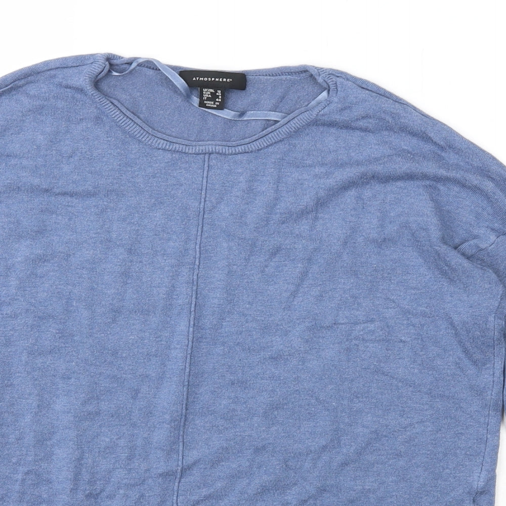 Atmosphere Womens Blue Scoop Neck  Viscose Pullover Jumper Size 12