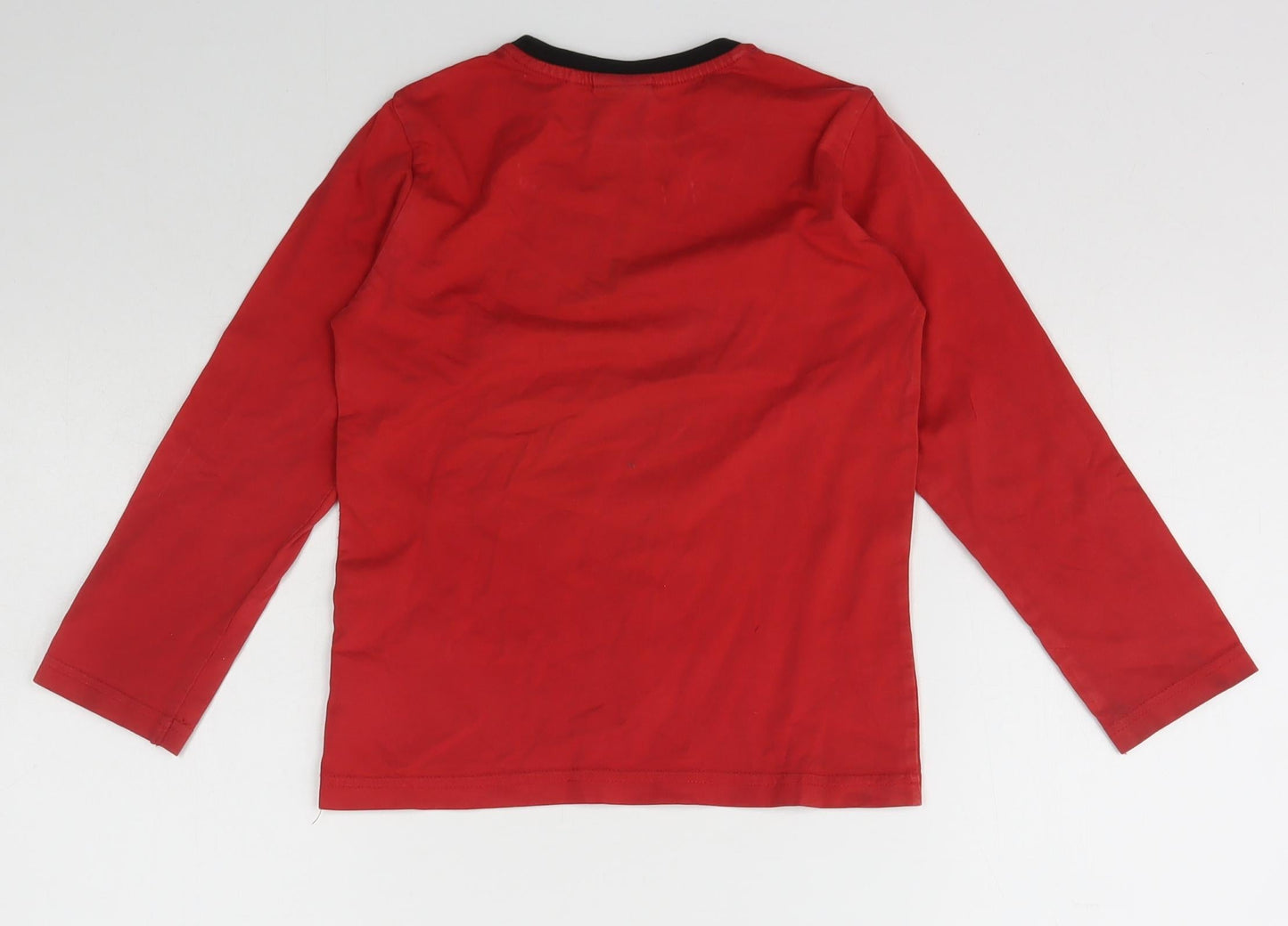 NEXT Boys Red  Cotton Basic T-Shirt Size 6 Years Crew Neck Pullover