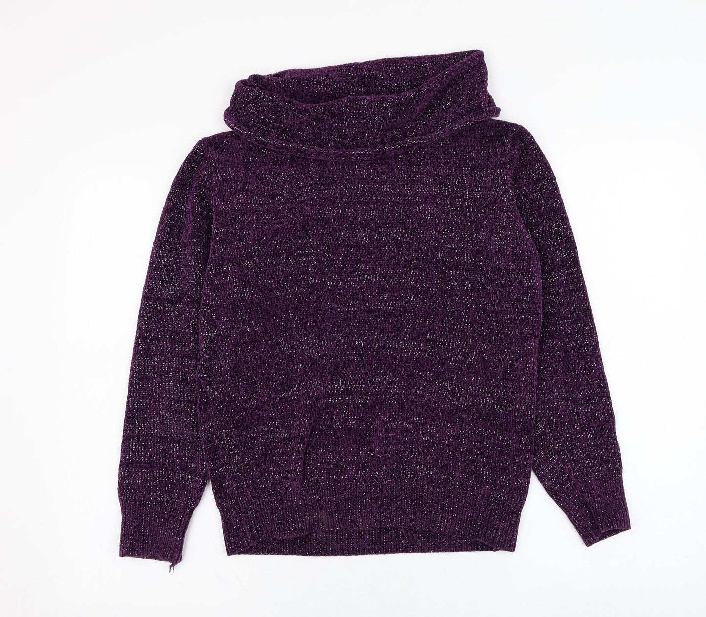 Anna Rose Womens Purple Roll Neck  Polyester Pullover Jumper Size S