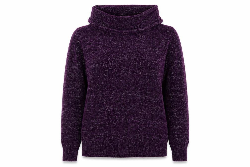 Anna Rose Womens Purple Roll Neck  Polyester Pullover Jumper Size S