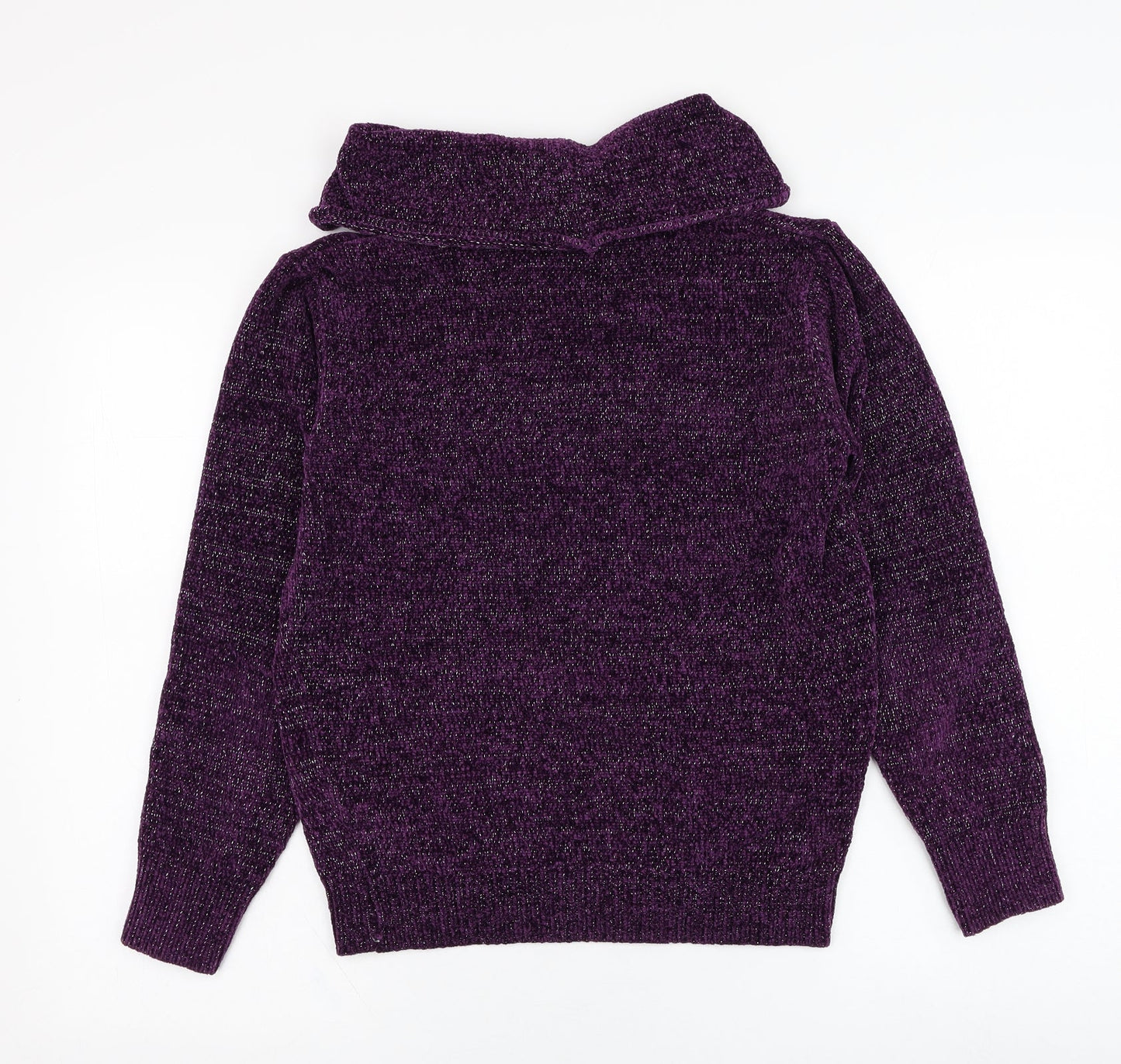 Anna Rose Womens Purple Roll Neck  Polyester Pullover Jumper Size S
