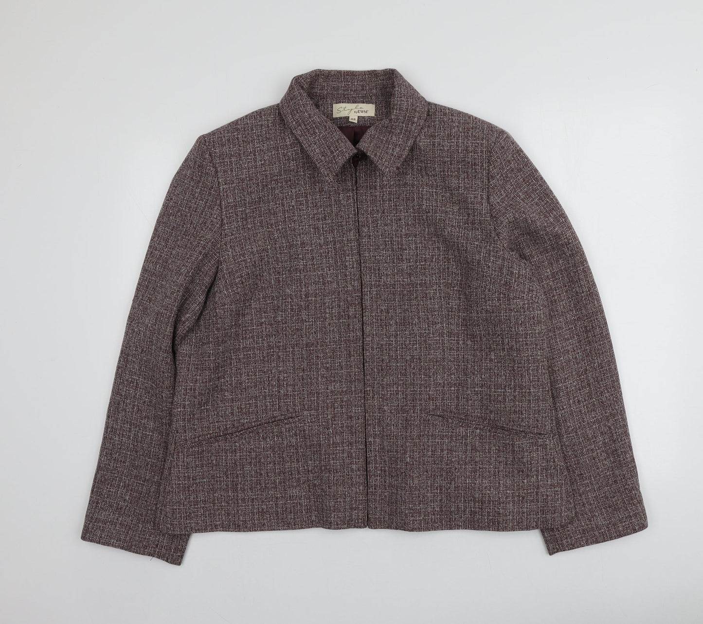 EWM Womens Purple Herringbone  Jacket  Size 18