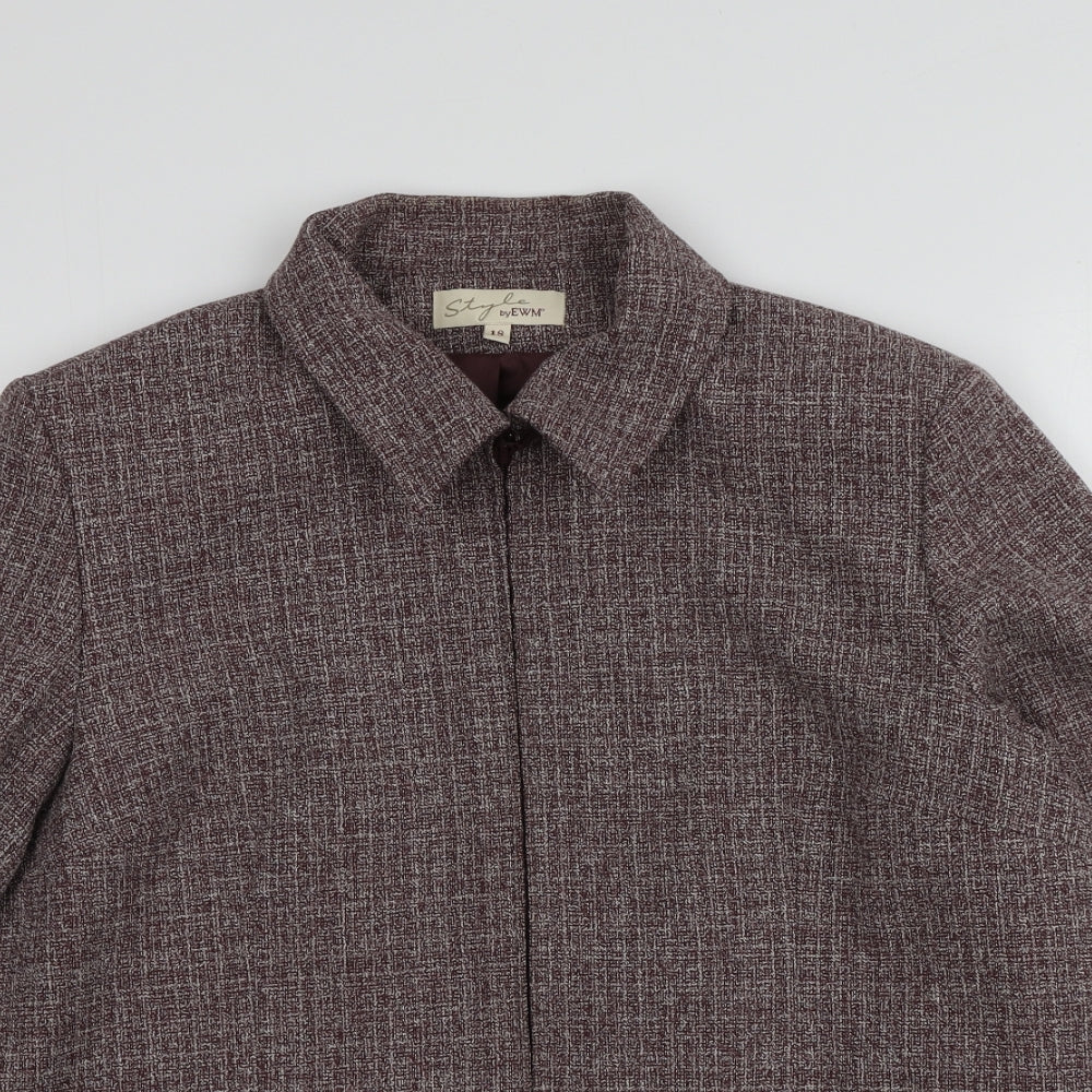EWM Womens Purple Herringbone  Jacket  Size 18