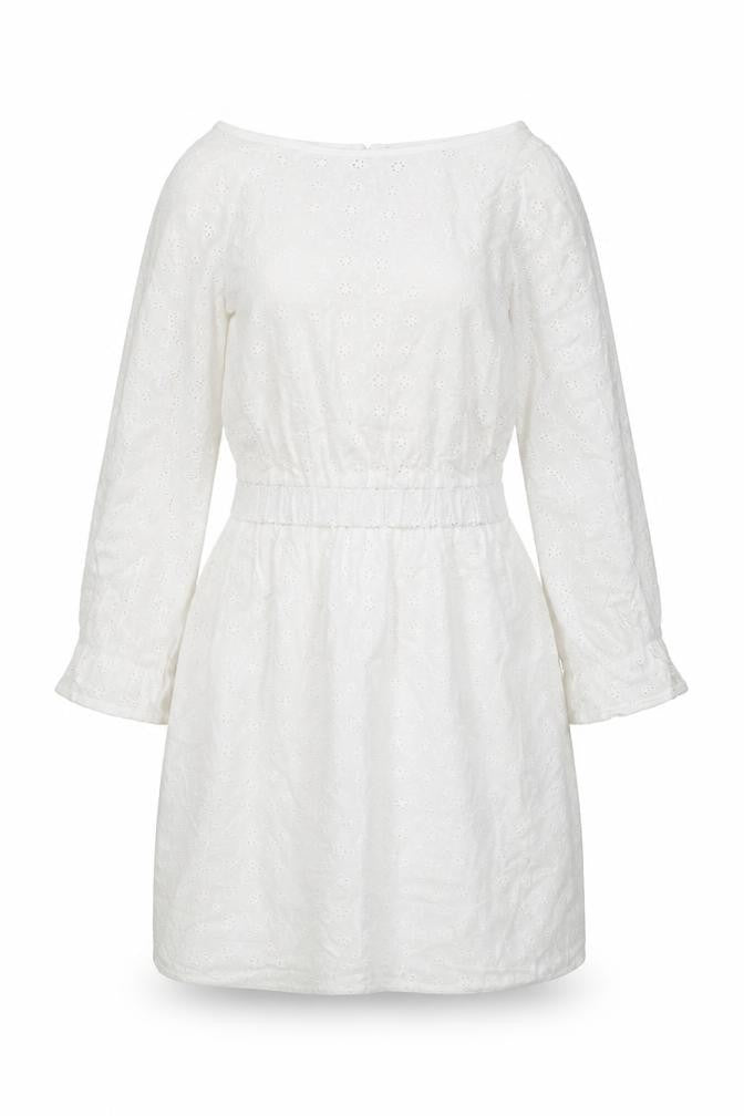 ASOS Womens White Geometric Cotton Mini  Size 8  Round Neck