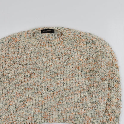 QED London Womens Multicoloured Round Neck  Polyester Pullover Jumper Size S