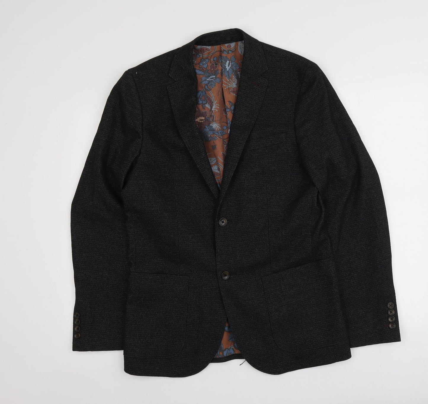 NEXT Mens Black  Polyester Jacket Suit Jacket Size 38