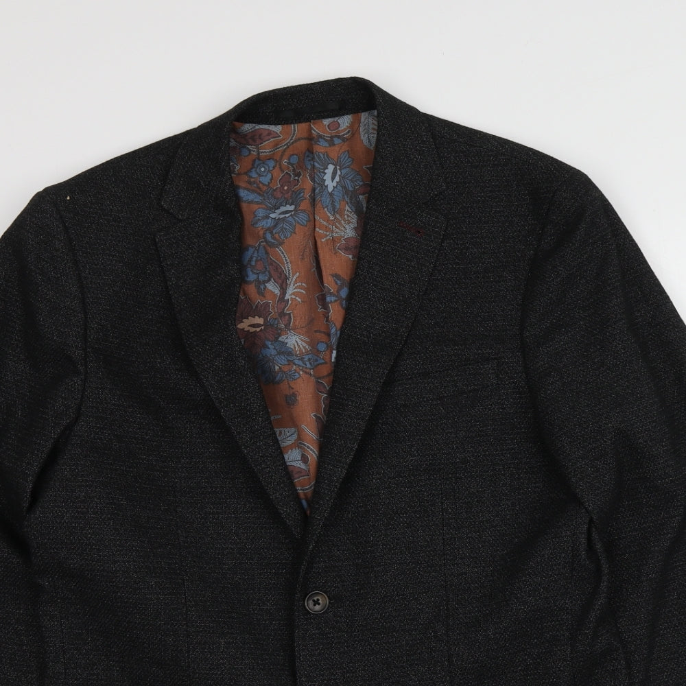 NEXT Mens Black  Polyester Jacket Suit Jacket Size 38