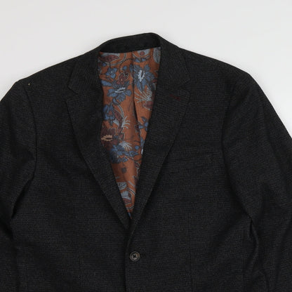 Next Mens Black  Polyester Jacket Suit Jacket Size 38